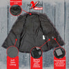 NexGen Heat Men's NXM1602SET Riffraff Black/Grey/Red Heated Flannel Sleeve Shirt for Outdoor Activities