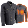 Nexgen Heat NXM1715SET Men's Scorcher Grey Heated Cotton Denim Jacket Shirt for Outdoor Activities