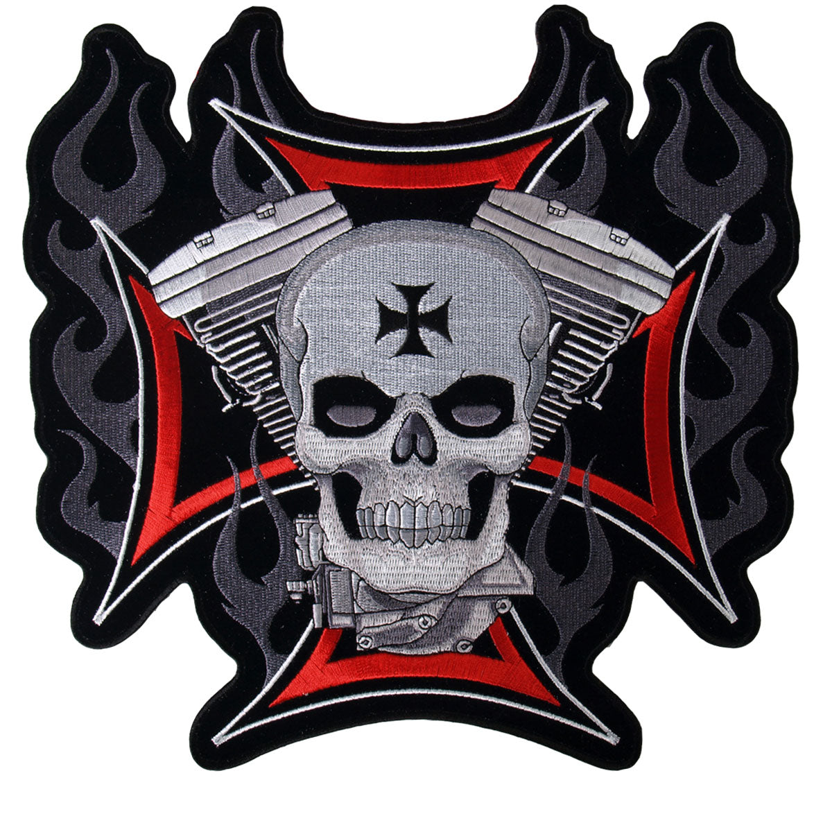 Hot Leathers PPA1837 Cross, Motor and Skull Embroidered 11