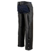 Milwaukee Leather SH1101TALL Men's Classic Black Motorcycle Riding Leather Chaps with Jean Pockets in Tall Sizes
