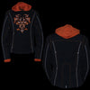 NexGen SH1939 Women's 'Reflective Tribal' Orange and Black 3/4 Textile Vented Jacket