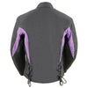 Nexgen SH2188 Women's Black and Purple Textile Motorcycle Riding Jacket with Side Stretch and Lacing