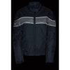 Milwaukee Leather SH2261 Women's Lightweight Black and Grey Textile Motorcycle Jacket with Reflective Piping