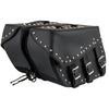 Milwaukee Leather SH551ZB Black PVC Zip Off Chrome Studded Motorcycle Saddlebag