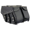 Milwaukee Leather SH551ZB Black PVC Zip Off Chrome Studded Motorcycle Saddlebag