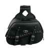 Milwaukee Leather SH655ZB Black Zip-Off Two Buckle Extended Lid Studded PVC Throw Over Motorcycle Saddlebags (19X12X7X20)