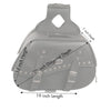 Milwaukee Leather SH655ZB Black Zip-Off Two Buckle Extended Lid Studded PVC Throw Over Motorcycle Saddlebags (19X12X7X20)