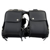 Milwaukee Leather SH66901ZB Medium Size Black PVC 2-Strap Throw Over Saddlebags w/ Reflective Piping