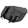 Milwaukee Leather SH66901ZB Medium Size Black PVC 2-Strap Throw Over Saddlebags w/ Reflective Piping