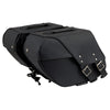 Milwaukee Leather SH66901ZB Medium Size Black PVC 2-Strap Throw Over Saddlebags w/ Reflective Piping