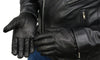 Milwaukee Leather SH734 Men's Black Thermal Lined Leather Motorcycle Gloves w/ Cinch Wrist Closure