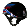 Hot Leathers HLT68 Eagle Wings Black Advanced DOT Approved Motorcycle Skull Cap Half Helmet