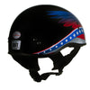 Hot Leathers HLT68 Eagle Wings Black Advanced DOT Approved Motorcycle Skull Cap Half Helmet