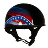Hot Leathers HLT68 Eagle Wings Black Advanced DOT Approved Motorcycle Skull Cap Half Helmet
