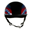 Hot Leathers HLT68 Eagle Wings Black Advanced DOT Approved Motorcycle Skull Cap Half Helmet