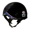 Hot Leathers HLT68 Eagle Black Advanced DOT Approved Motorcycle Skull Cap Half Helmet Biker