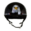 Hot Leathers HLT68 Eagle Black Advanced DOT Approved Motorcycle Skull Cap Half Helmet Biker