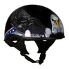 Hot Leathers HLT68 Eagle Black Advanced DOT Approved Motorcycle Skull Cap Half Helmet Biker