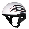 Hot Leathers Tribal White Motorcycle Skull Cap Half Helmet DOT Approved HLT68