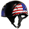 Hot Leathers HLT68 'American Flag' Advanced DOT Black Glossy Motorcycle Skull Cap Half Helmet for Men and Women