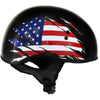 Hot Leathers HLT68 American Flag Black Glossy Motorcycle Skull Cap Half Helmet DOT Approved