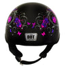 Milwaukee Helmets T72 Gloss Black Pink Butterflies Advanced DOT Helmet w/ Drop Down Visor