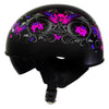 Milwaukee Helmets T72 Gloss Black Pink Butterflies Advanced DOT Helmet w/ Drop Down Visor
