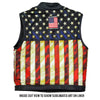 Hot Leathers VSM1056 Men's Black 'Vintage USA Flag' Conceal and Carry Leather Vest