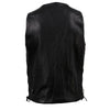 Milwaukee Leather USA MADE MLVSM5005 Men's Black Road Whip Premium Motorcycle Leather Vest with Buffalo Snap Buttons