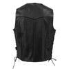 Milwaukee Leather USA MADE MLVSM5008 Men's Black Buster Side Lace Premium Motorcycle Leather Vest
