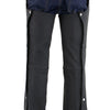 Milwaukee Leather LKM5717 Men's Flat Black Premium Leather Motorcycle Rider Biker Chaps w/ Jean Pockets