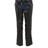 Milwaukee Leather LKL6706 Women's Classic Black Leather Motorcycle Biker Rider Chaps w/ Bling Detail