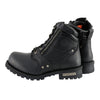 Milwaukee Leather MBM9050W Men's Wide Width Black 6-inch Lace-Up Boots with Zipper Closure