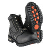 Milwaukee Leather MBM9050W Men's Wide Width Black 6-inch Lace-Up Boots with Zipper Closure