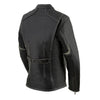Milwaukee Leather MLL2502 Women's 'Laser Cut' Distressed Black and Grey Scuba Style Racer Jacket