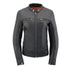 Milwaukee Leather MLL2551 Women's Scooter Black Leather Vented Lightweight Triple Stitch Motorcycle Jacket