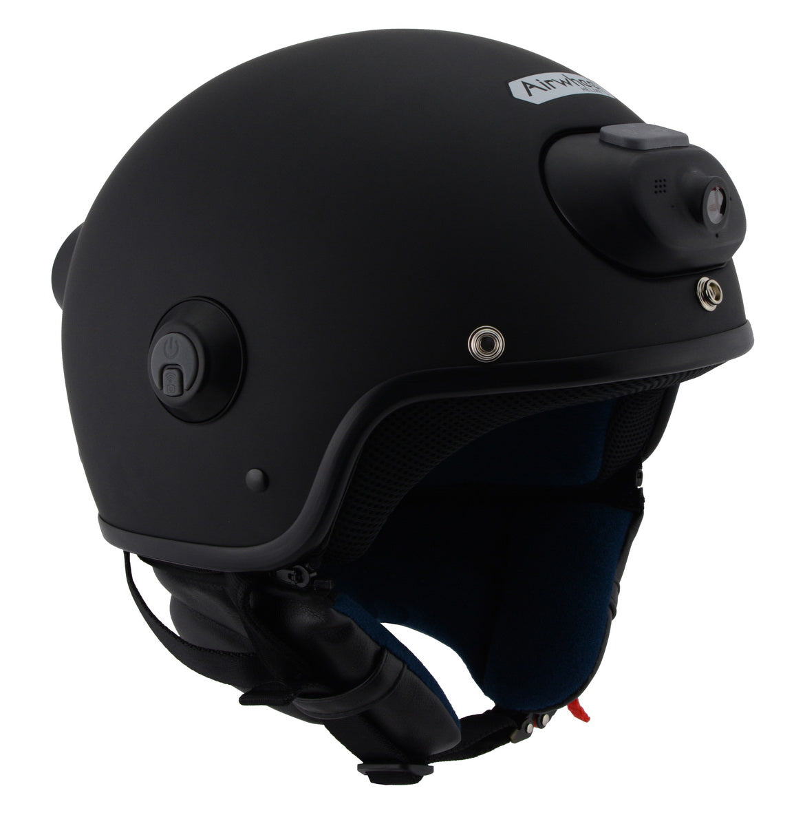 Milwaukee Performance Helmets MPH9802DOT 'Vision' Matte Black 3/4 Open Face Helmet with HD Camera and Bluetooth System