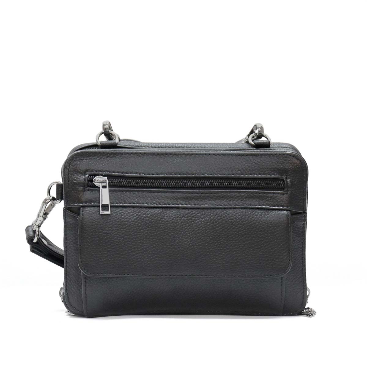 Hot Leathers PUA1175 Black Leather Small Concealment Crossbody Purse