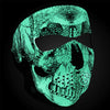 ZanHeadgear WNFM002G Neoprene Face Mask -Glow in the Dark- Black and White Skull Face Design