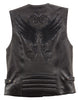 Milwaukee Leather XS1293 Ladies ‘Winged’ Solid Black Studded Leather Vest