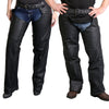 Hot Leathers CHM1001 Black Fully Lined Unisex Premium Leather Motorcycle Biker Rider Chaps