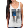 Hot Leathers GLC2482 Heartbeat Flag Ladies White Tank Top Shirt