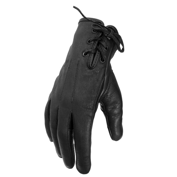 Hot Leathers GVL1011 Black Side Lace Ladies Leather Glove