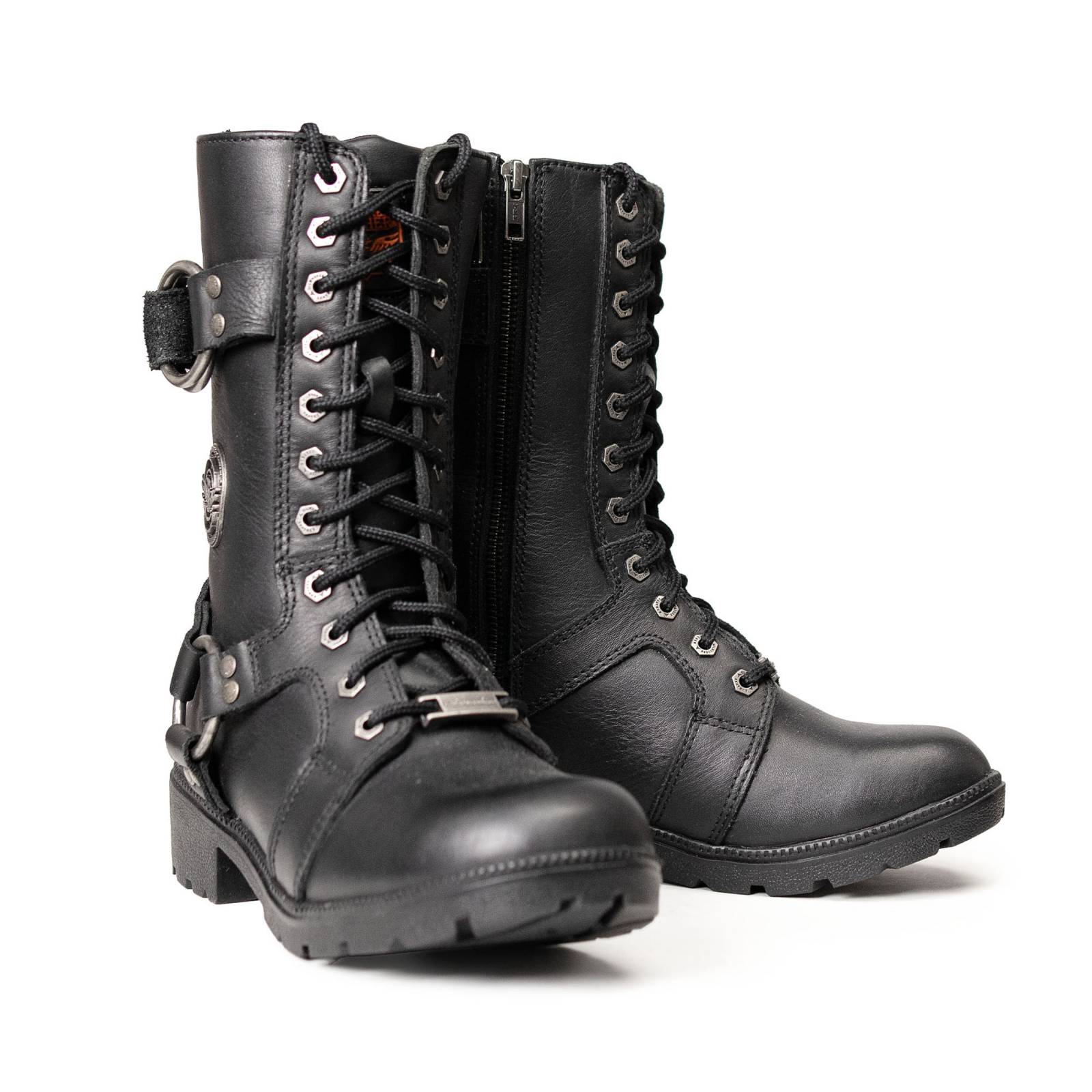 Milwaukee Leather Women’s Waterproof Leather Ring Strap Lace-To-Toe Riding Boots – Zipper Lock Design - MBL9391