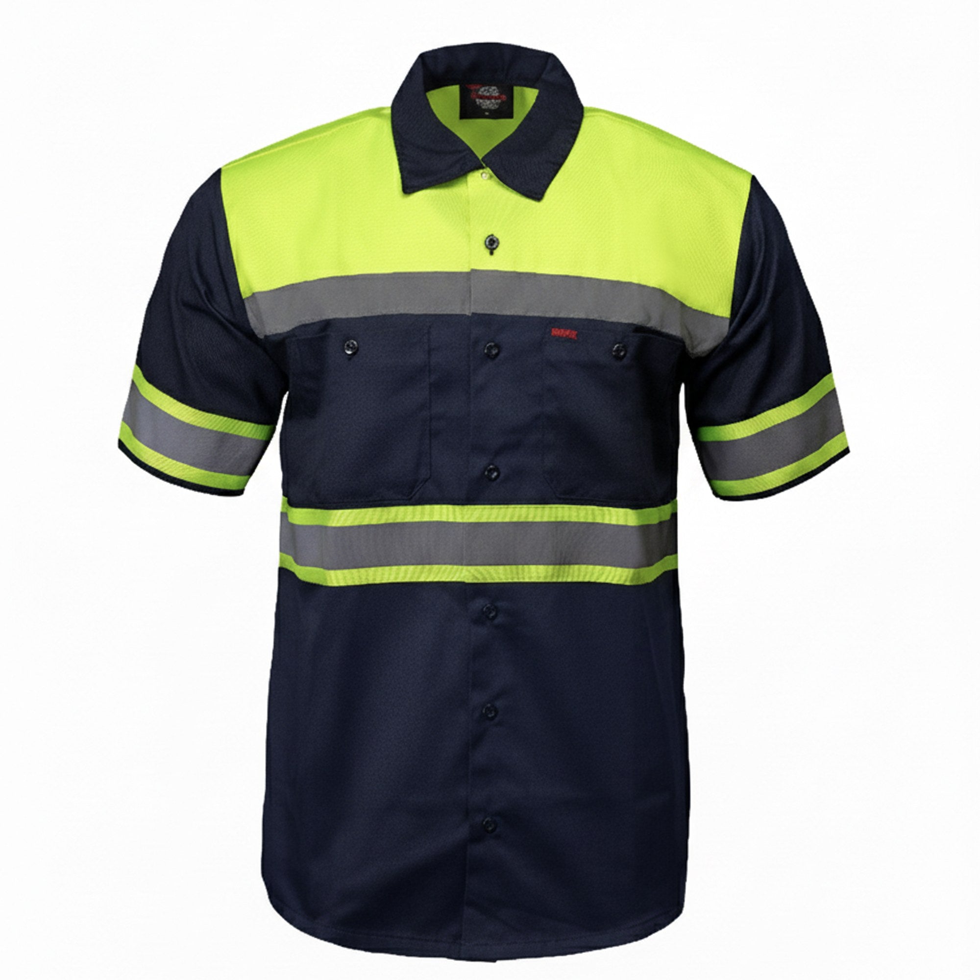 Milwaukee Motorcycle Clothing Co. Men’s Safeway Green/BlueMechanic Rider Ready Shirt w/ Reflective Strip MDM11614