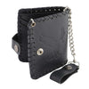 Milwaukee Leather MLW7800 Men's Black 5" Leather Flying Eagle Braided Bi-Fold Wallet w/ Anti-Theft Stainless Steel Chain