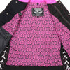 Milwaukee Leather MDL4051 Women's 'Skelly' Black with Pink Motorcycle Denim Vest w/ Skull Embroidery