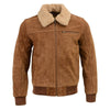 Milwaukee Leather Vintage SFM1818 Men's Classic Beige Suede Leather Fashion Coat Jacket w/ Front Zipper Closure