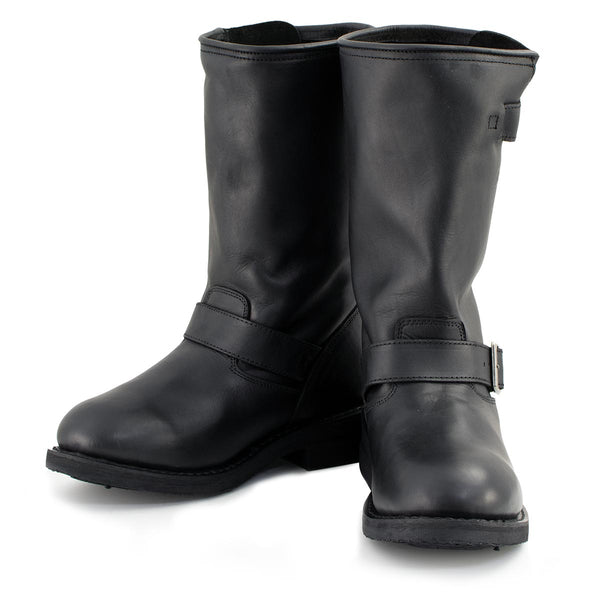 Xelement 1440 Men's 'The Classic' Black Engineer Motorcycle Leather Boots (in Wide and Regular Width)