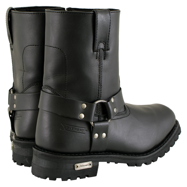 Xelement 1502 Men's Killa Black Leather Zippered Harness Motorcycle Boots